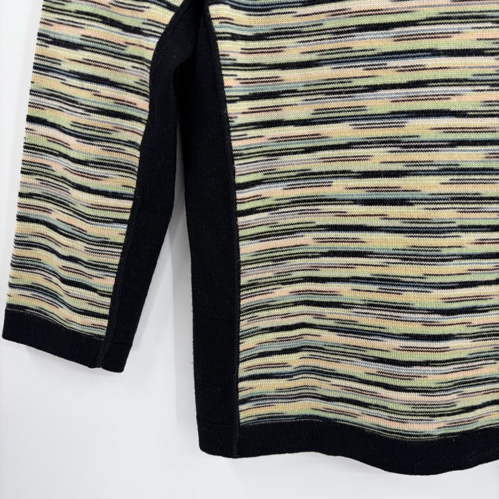 M Missoni cropped cardigan multi stripe black trim wool blend sweater size 10 - Picture 8 of 14